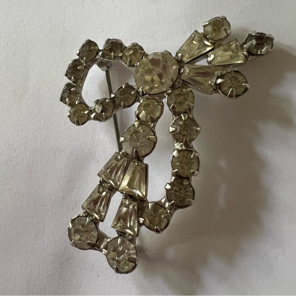 Vintage rhinestone brooch pin costume jewelry - Picture 5 of 8